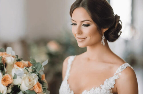 Panna Młoda w pięknej fryzurze ślubnej